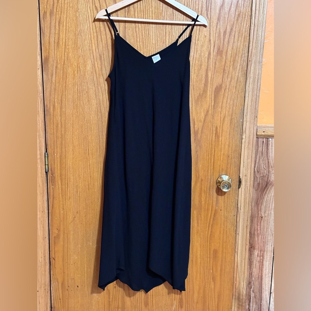 Kona Sol swim coverup black sz small handkerchief hem adjustable‎ straps
